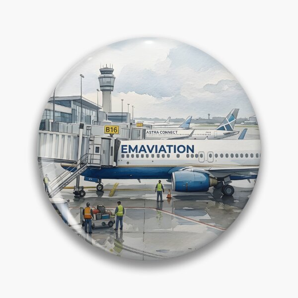 Item preview, Watercolor Airplane Boarding Gate Scene designed and sold by EMairplanes.