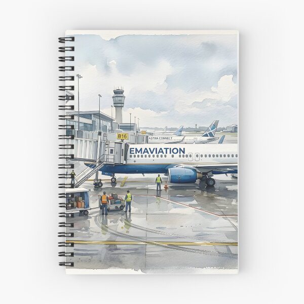 Item preview, Watercolor Airplane Boarding Gate Scene designed and sold by EMairplanes.