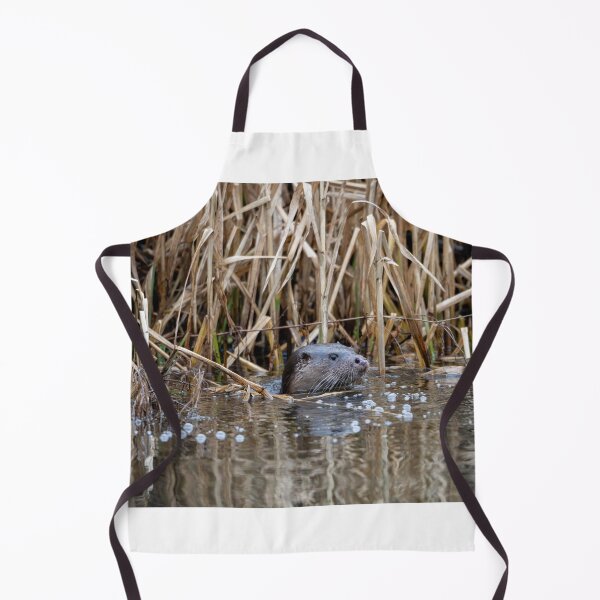 Item preview, River Otter in water near tall reeds designed and sold by Stephen Jarman.