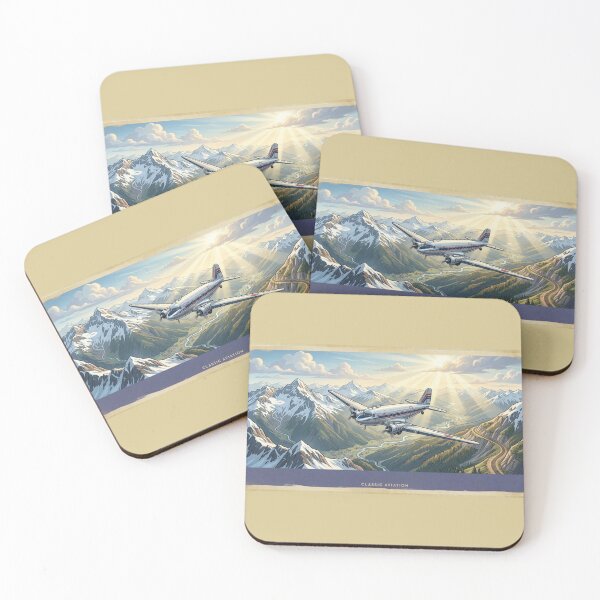Item preview, Vintage Propeller Plane Over Mountains designed and sold by EMairplanes.