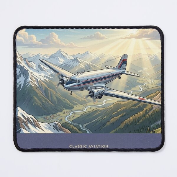 Item preview, Vintage Propeller Plane Over Mountains designed and sold by EMairplanes.