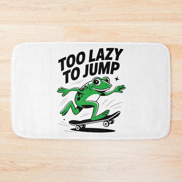 Item preview, Too Lazy to Jump - Skateboarding Frog Cartoon designed and sold by Pro AguiZoul Art.