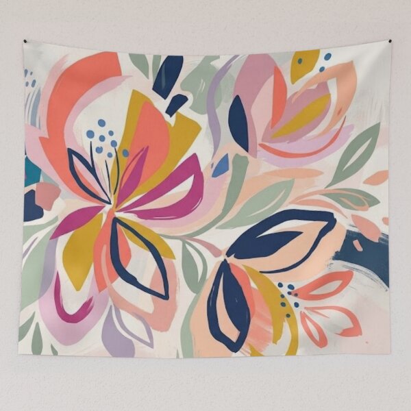 Item preview, Colorful Abstract floral art  designed and sold by DoneAndDusted.