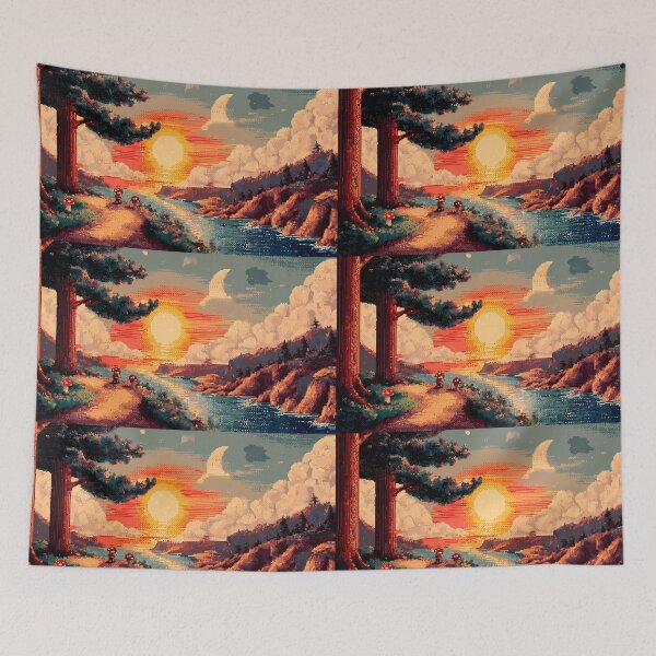 Item preview, Moon Retro Pixel Art 8Bit Illustration Aesthetic Landscapes  designed and sold by ART ATTACK ZONE.