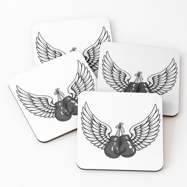 Item preview, Black Boxing Gloves With Wings Fighter Angel Wings Boxing Design designed and sold by bloomandbeads.eu.