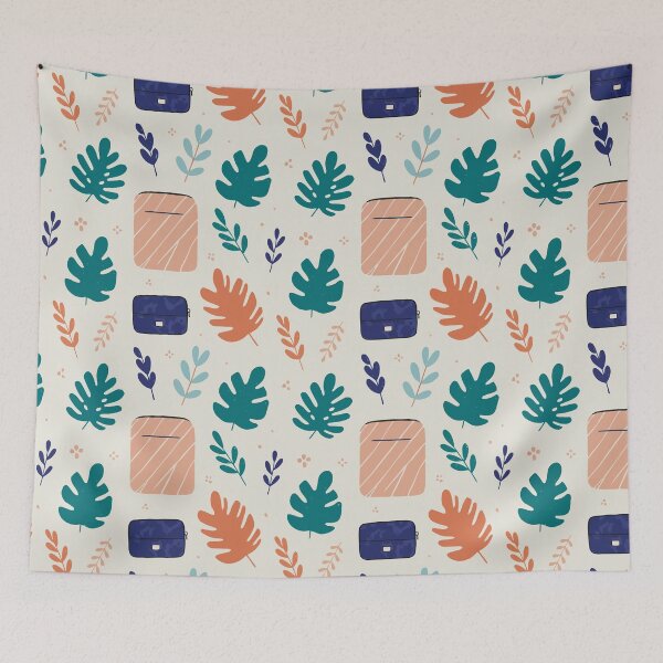 Item preview, Colorful Leaves and Bags Pattern designed and sold by RidaSalArt.
