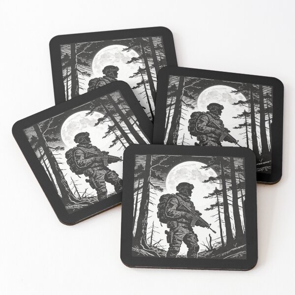 Item preview, Midnight Operator: Tactical Soldier Under Full Moon designed and sold by EXILE Art Co.