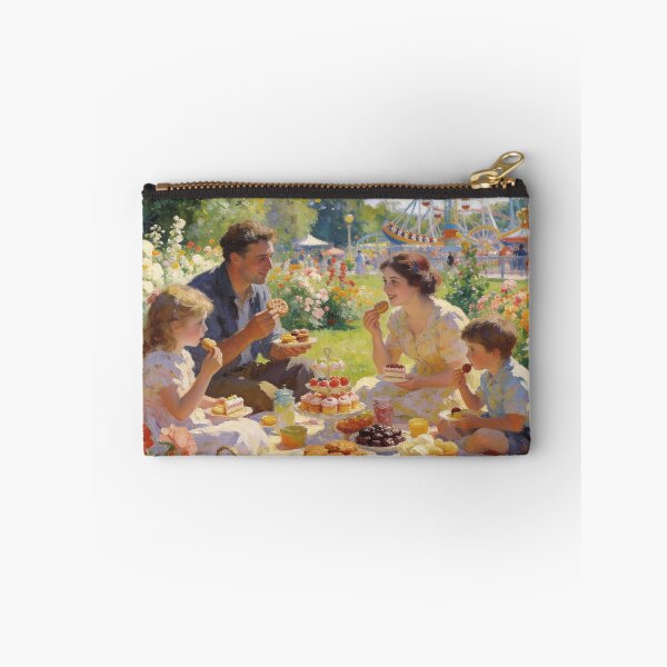 Item preview, Colorful Theme Park Artwork – People Playing, Sweets & Picnic in Impressionism Style designed and sold by BlareBlare.
