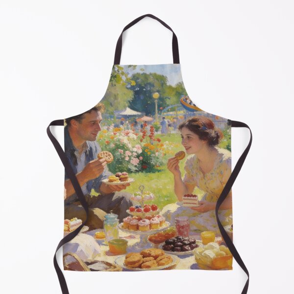 Item preview, Colorful Theme Park Artwork – People Playing, Sweets & Picnic in Impressionism Style designed and sold by BlareBlare.