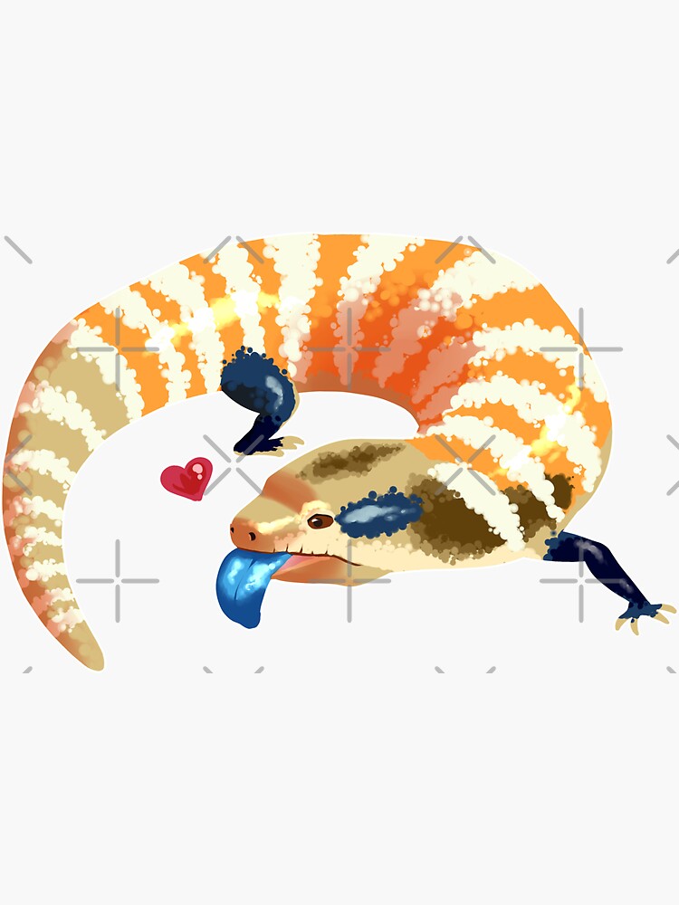 Thumbnail 3 of 3, Sticker, Lovely Blue Tongued Skink designed and sold by TobilTop.