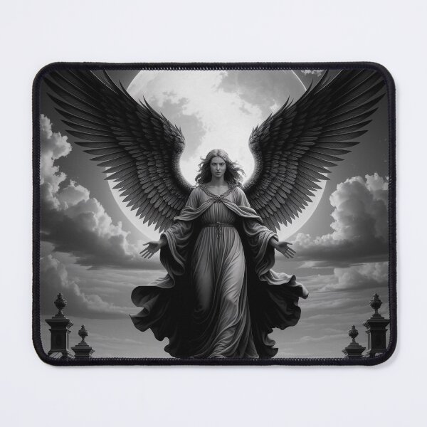 Item preview, Gothic Angel – Fallen Angel Dark Art, Black and Gray Silhouette designed and sold by Thompika.
