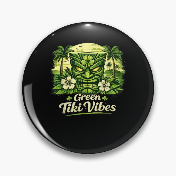 Item preview, Tiki Luck Vibes Shamrock Tiki Hawaii Tropical St Patrick Day Men Women designed and sold by najaks.