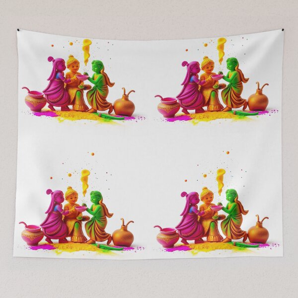 Item preview, Traditional Holi Colors Sticker designed and sold by Teewave-Ashish.