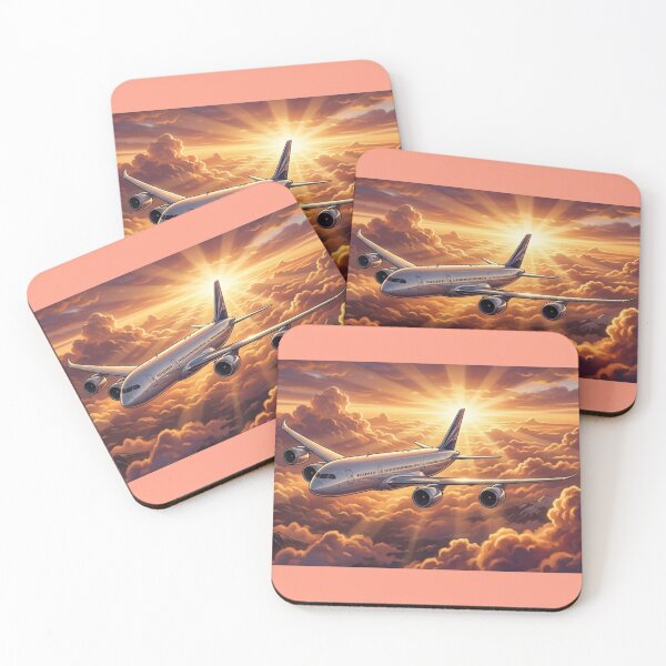 Item preview, Passenger Airplane in Glowing Sunset Clouds designed and sold by EMaviation_.