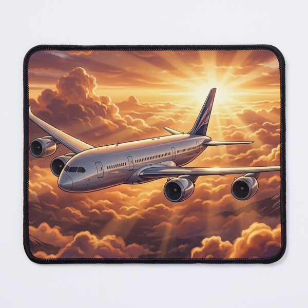 Item preview, Passenger Airplane in Glowing Sunset Clouds designed and sold by EMairplanes.