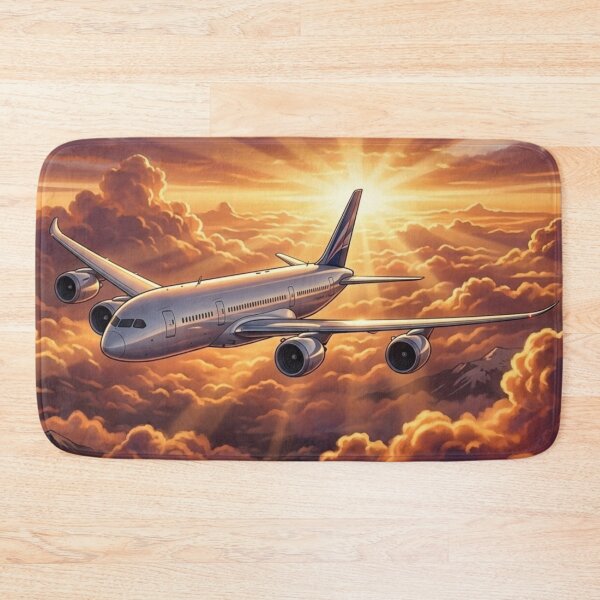Item preview, Passenger Airplane in Glowing Sunset Clouds designed and sold by EMairplanes.