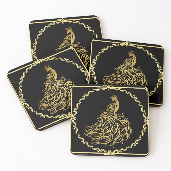 Artikelvorschau, Ornamentale Illustration eines goldenen Pfaus entworfen und verkauft von Phitwhim.