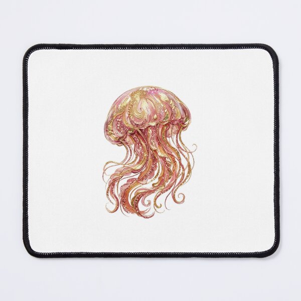 Item preview, Rose Gold Glitter Jellyfish Oil Painting – Ocean Fantasy designed and sold by SOUFIANE1991.