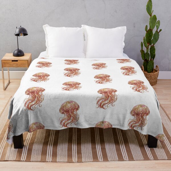 Item preview, Rose Gold Glitter Jellyfish Oil Painting – Ocean Fantasy designed and sold by SOUFIANE1991.