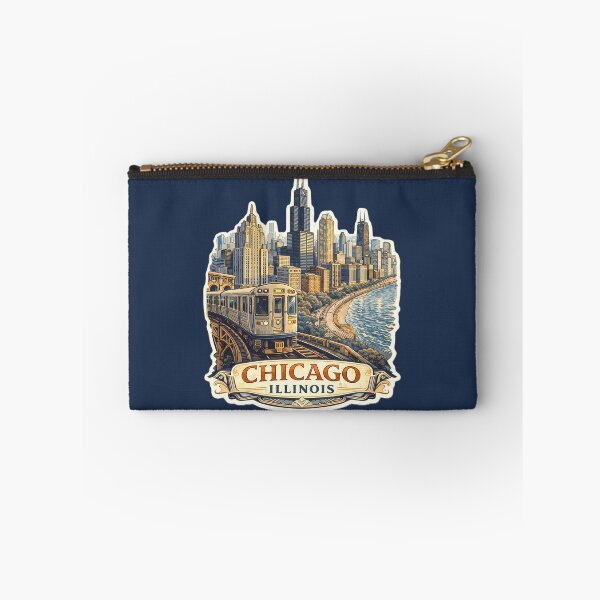 Item preview, Chicago Skyline & Train Illustration designed and sold by Alice Cristalis.