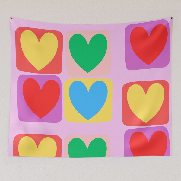 Item preview, Bright Granny Square Heart Quilt Background designed and sold by Colorfuly.