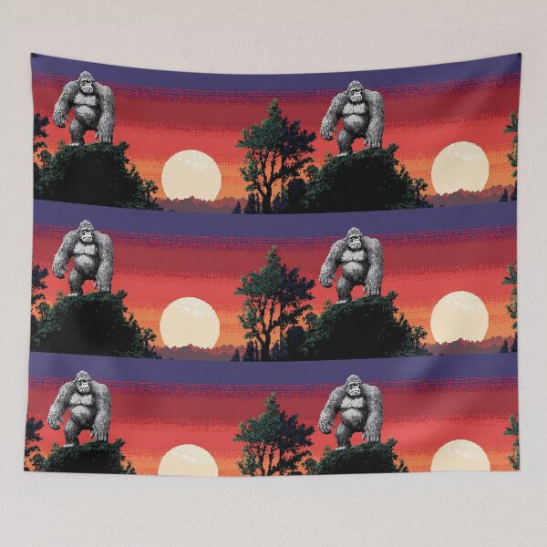 Item preview, Gorilla Retro Pixel Art 8Bit Illustration Aesthetic Landscapes  designed and sold by ART ATTACK ZONE.