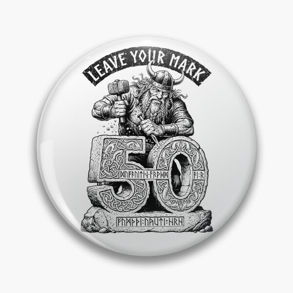 Item preview, 50th Birthday Viking Old Man Runestone Funny Norse Warrior designed and sold by GrandeDuc.