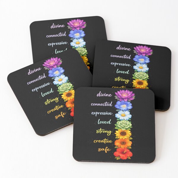 Item preview, Chakra Flowers Affirmation Hoodie Design | Spiritual Floral Energy Art | Divine Connected Expressive Loved Strong Creative Safe designed and sold by SezzyDesigns.