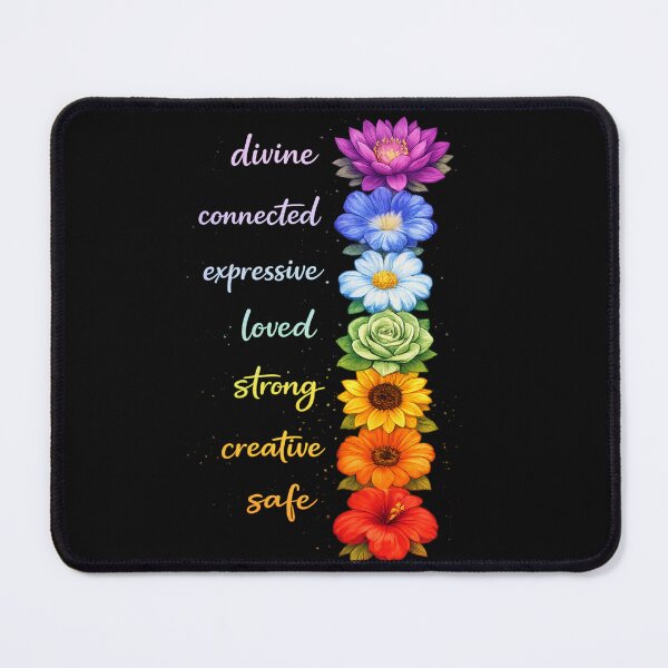 Item preview, Chakra Flowers Affirmation Hoodie Design | Spiritual Floral Energy Art | Divine Connected Expressive Loved Strong Creative Safe designed and sold by SezzyDesigns.