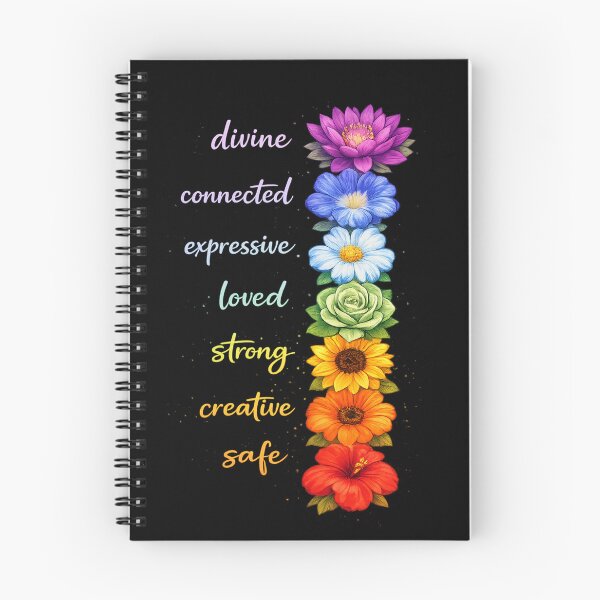 Item preview, Chakra Flowers Affirmation Hoodie Design | Spiritual Floral Energy Art | Divine Connected Expressive Loved Strong Creative Safe designed and sold by SezzyDesigns.