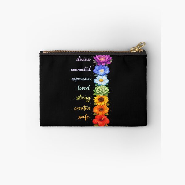 Item preview, Chakra Flowers Affirmation Hoodie Design | Spiritual Floral Energy Art | Divine Connected Expressive Loved Strong Creative Safe designed and sold by SezzyDesigns.