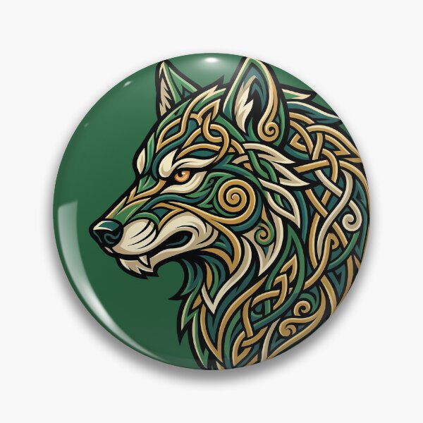 Item preview, Celtic Wolf Head Profile Norse Knotwork designed and sold by SolaoLab.