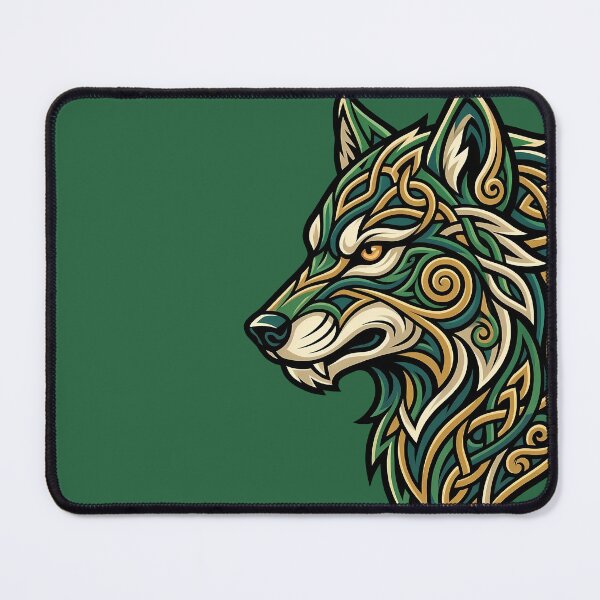 Item preview, Celtic Wolf Head Profile Norse Knotwork designed and sold by SolaoLab.