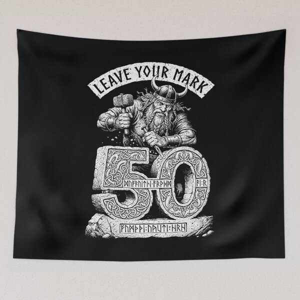 Item preview, 50th Birthday Viking Old Man Runestone Funny Norse Warrior designed and sold by GrandeDuc.