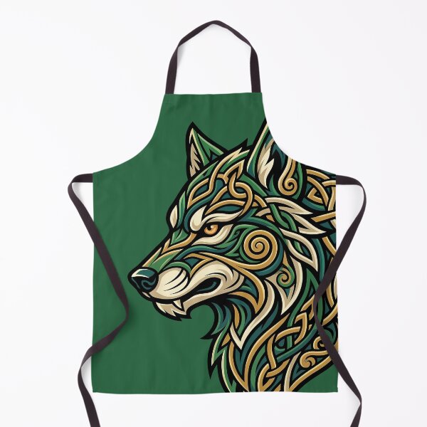 Item preview, Celtic Wolf Head Profile Norse Knotwork designed and sold by SolaoLab.