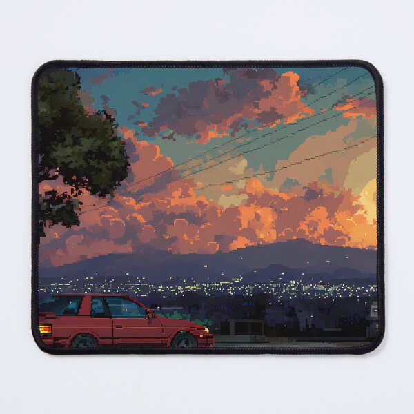 Item preview, Retro Car Pixel Art 8Bit Illustration Aesthetic Landscapes designed and sold by ART ATTACK ZONE.
