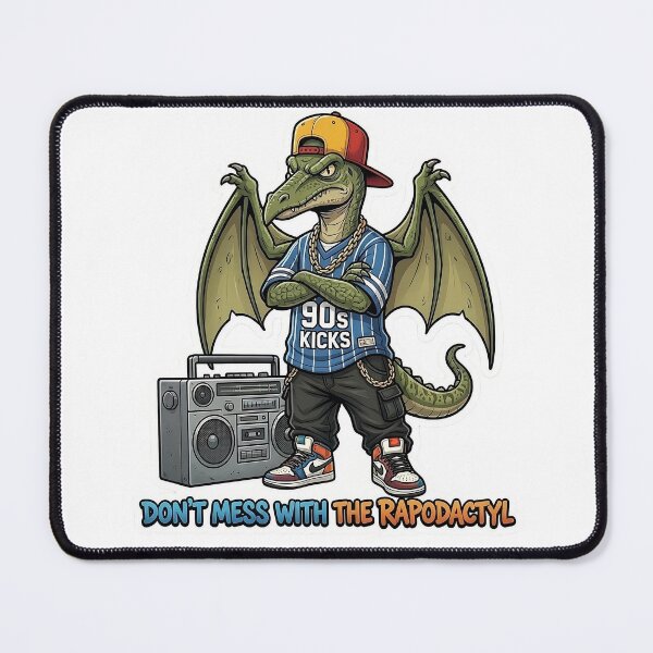 Item preview, Don't Mess With The Rapodactyl - 90s Hip Hop Pterodactyl Sticker - Funny Rapper Dinosaur Art designed and sold by Desperate Measures.