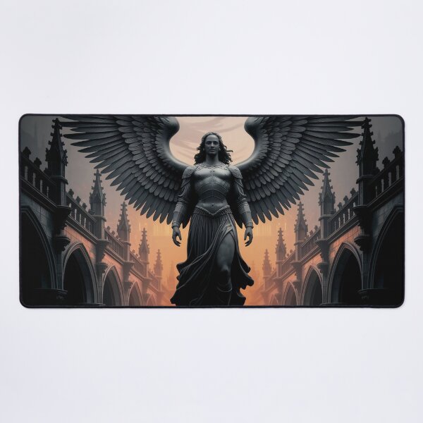 Item preview, Gothic Angel – Fallen Angel Dark Art, Black and Gray Silhouette2 designed and sold by Thompika.