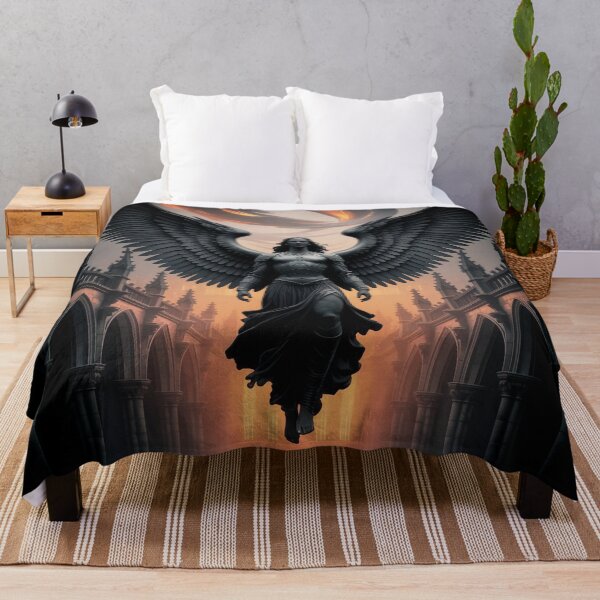 Item preview, Gothic Angel – Fallen Angel Dark Art, Black and Gray Silhouette2 designed and sold by Thompika.