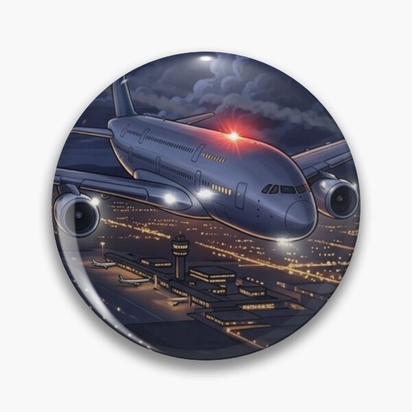 Item preview, Night over the airport with Glowing Runway Lights designed and sold by EMairplanes.