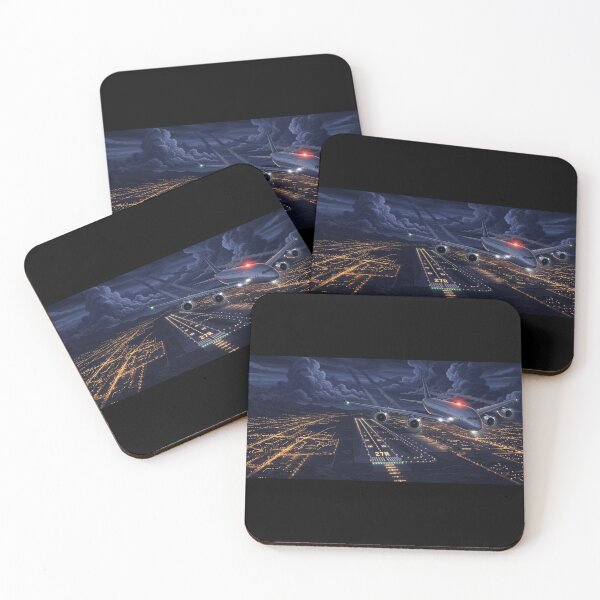 Item preview, Night over the airport with Glowing Runway Lights designed and sold by EMaviation_.