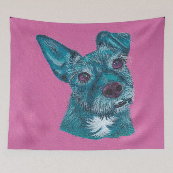 Item preview, Sweet Peggy, the Patterdale Terrier, in Turquoise and Pink designed and sold by PatterdaleZed.