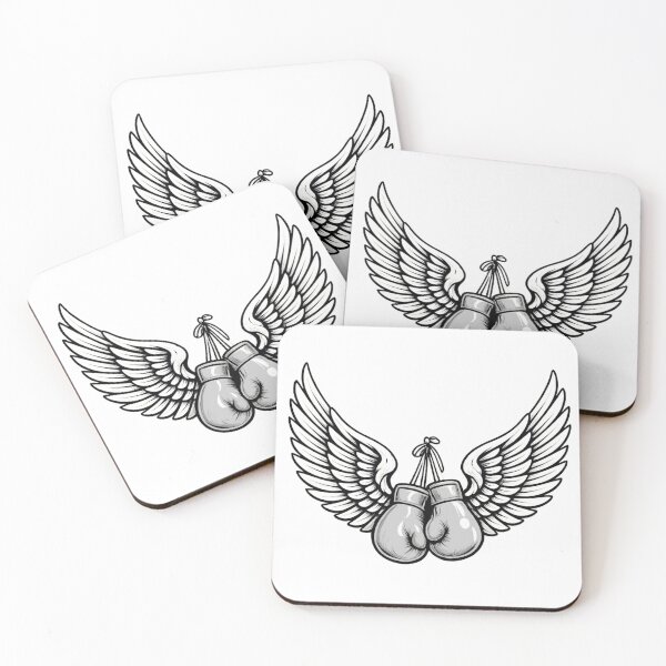 Item preview, White Boxing Gloves With Wings Angel Fighter Boxing Design designed and sold by bloomandbeads.eu.