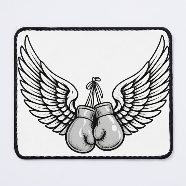 Item preview, White Boxing Gloves With Wings Angel Fighter Boxing Design designed and sold by bloomandbeads.eu.