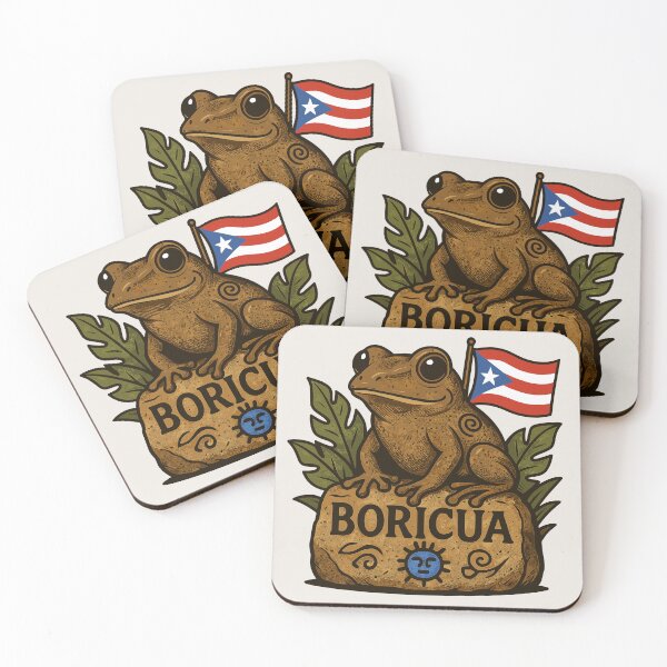 Item preview, Coqui Frog Boricua Puerto Rico Flag designed and sold by madtoyman.