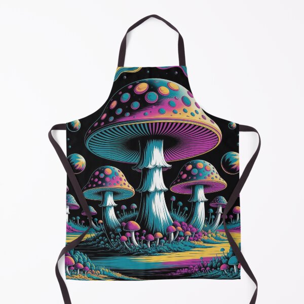 Item preview, Psychedelic Mushroom Field – Vibrant Trippy Mushroom Landscape Art designed and sold by Thompika.
