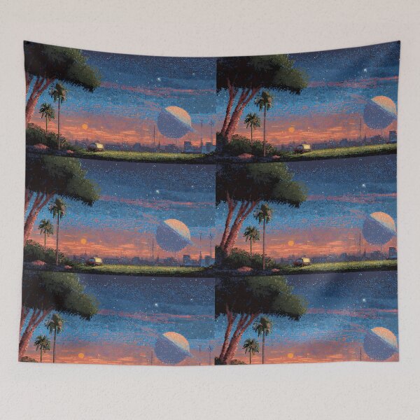 Item preview, Palms Retro Pixel Art 8Bit Illustration Aesthetic Landscapes  designed and sold by ART ATTACK ZONE.