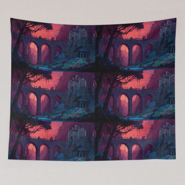 Item preview, Castle Retro Pixel Art 8Bit Illustration Aesthetic Landscapes  designed and sold by ART ATTACK ZONE.