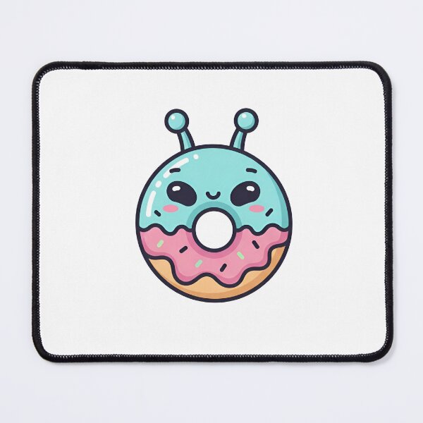 Item preview, whimsical donut character with pink and blue frosting and sprinkles designed and sold by VerizalShop.