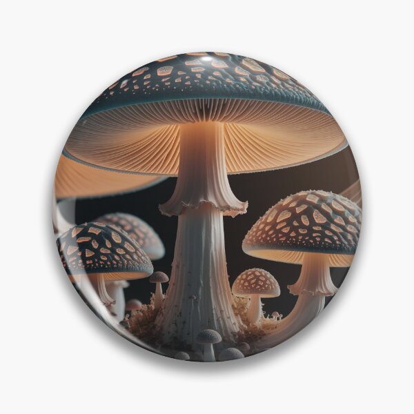 Item preview, Psychedelic Mushroom Field – Vibrant Trippy Mushroom Landscape Art designed and sold by Thompika.